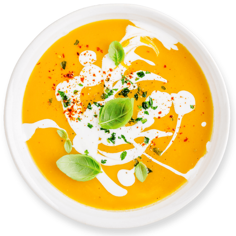 Plate of pureed carrot soup