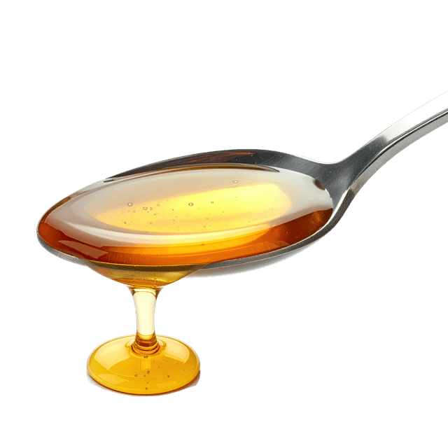 Sweet syrup on a spoon