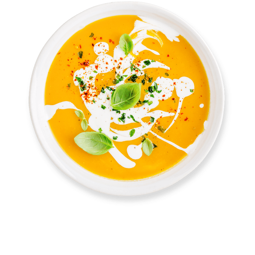 Plate of pureed carrot soup